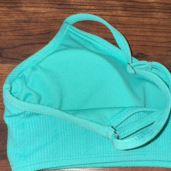Turquoise Ribbed Bandeau Top - Picture 4 of 6